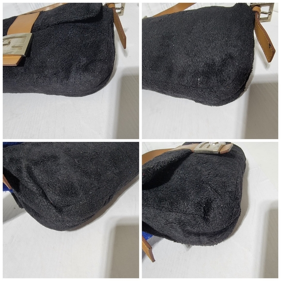 Authentic Fendi Black Suede Baguette Bag With Silver Tone Zucchino Logo … - Picture 15 of 16
